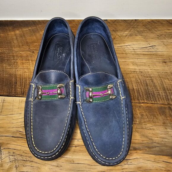 Handsewn Company Men\'s Blue Leather Horse bit Driving Loafer Size 8 1/2 M main image 11